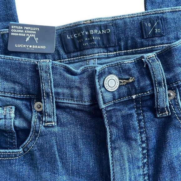 New Lucky Brand Stevie High Rise Flare Jeans Women’s Size 10 30 Dark Denim NWT - Picture 2 of 6